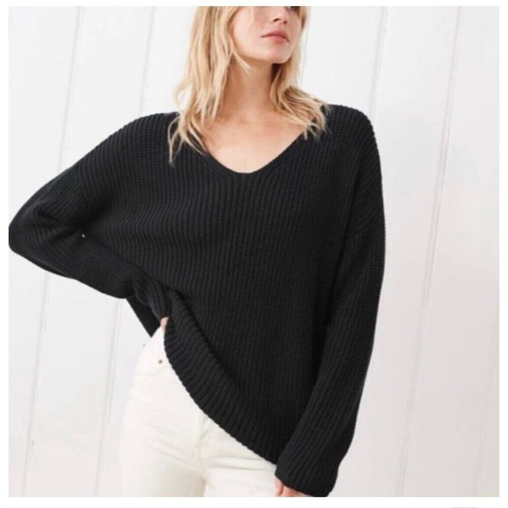 Jenni Kayne Cotton Cabin Sweater Black